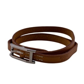 HERMES B-Api Double Tour 2000 Bangle Bracelet, Brown, Unisex