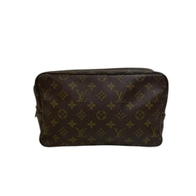 LOUIS VUITTON M47522 True Toilet 28 Clutch Bag, Pouch, Monogram Second Bag for Men and Women, Brown,