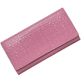 Loewe bifold long wallet f-24081 pink repeat anagram 107.55.F11 leather 101923 LOEWE women's flap