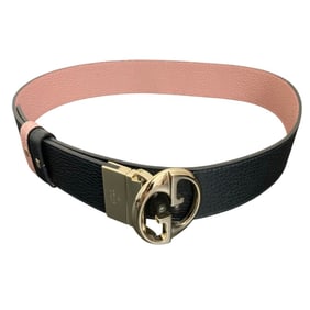 GUCCI GG Buckle Reversible Leather Belt 450000 Black/Pink Women's