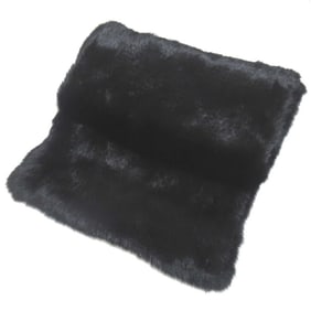FENDI Mink Yarn Real Fur Long Stole/Scarf Black Women's
