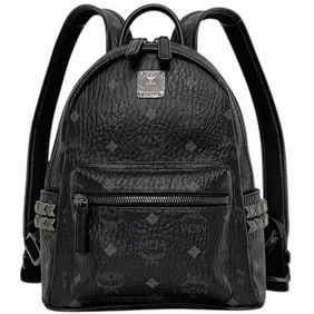MCM Stark Backpack f-24042 Black Visetos MMK6SVE41BK001 PVC Leather Studs 10351811 Mini for Men and