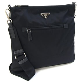Prada Shoulder Bag BT0715 Black Nylon and Leather Crossbody for Men Women