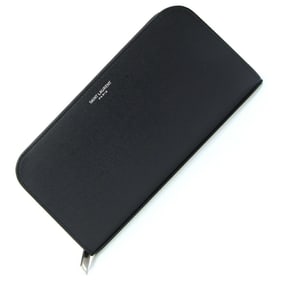 Saint Laurent Round Long Wallet, Full Zip Wallet 534290, Black Leather Men's, SAINT LAURENT