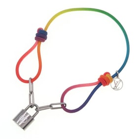 Louis Vuitton Lockit Bracelet by Virgil Abloh Q05269 Rainbow Titanium Bangle, Multicolored, Padlock,