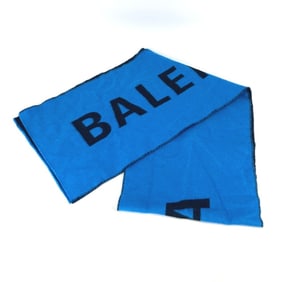 BALENCIAGA Balenciaga Logo Two-Tone Wool Scarf Men's Blue