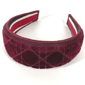 Christian Dior Dior Cannage Hair Accessory, Velvet Headband, Wine Red, Women's