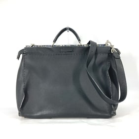 FENDI 7VA388 Selleria Peekaboo 2-Way Handbag, Shoulder Bag, Business Leather, Women's, Black