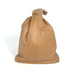 BOTTEGA VENETA 607964 The Twist Pouch Clutch Bag/Handbag in Leather, Camel Brown