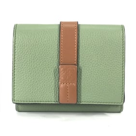 LOEWE Anagram Small Vertical Wallet, Compact Tri-fold Leather Women's, Green