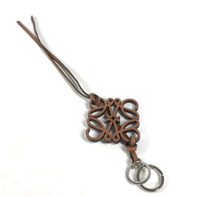 LOEWE Anagram Keychain Bag Charm C621232X83 Leather Women's Tan Black
