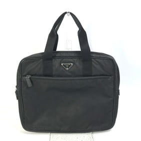 PRADA Prada Triangle Logo Plate Handbag, PC Bag, Computer Case, Business Nylon, Men's, Black