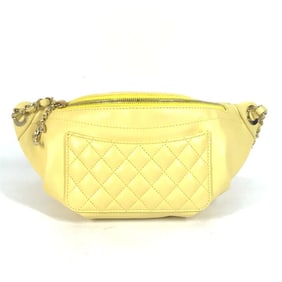 CHANEL A57832 Chain Belt Bag/Waist Pouch with CC Coco Mark, Crossbody Quilted Matelasse Design,