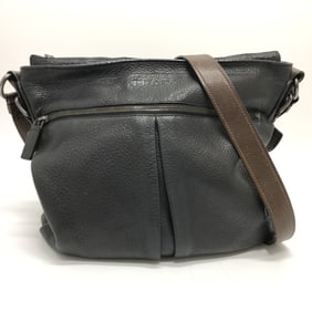 PRADA VA0802 Front Pocket Shoulder Bag Leather Women's Black