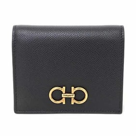 Salvatore Ferragamo Double Gancini Bifold Wallet Calfskin 22D780 726512 Black Unused
