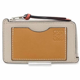LOEWE Coin Card Holder Fragment Case C660Z40X04 Light Oat Honey Unused