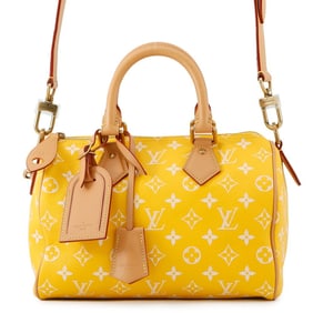 Louis Vuitton Monogram Speedy P9 Bandouliere 25 Handbag in Calfskin Leather, M24426, 2-Way, Yellow