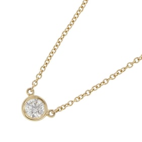 Tiffany necklace Elsa Peretti Diamonds by the Yard single pendant with 1 diamond, 0.23ct, 18K yellow