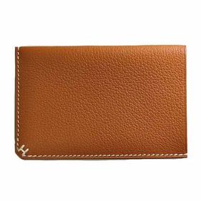 Hermes HERMES Card Case "H Serie" Business Holder Leather B Stamp (Made in 2023) Gold (Brown)