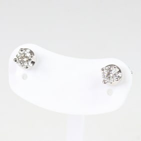 Bvlgari Bulgari Corona Earrings 18KWG Diamond Single 750WG 0.21ct GIA Certificate Finished