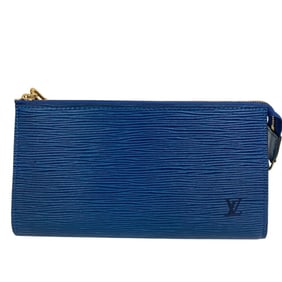 LOUIS VUITTON M52945 Pochette Accessoires Handbag Epi Leather Pouch Blue Unisex