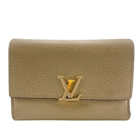 LOUIS VUITTON M62159 Portefeuille Capucines Compact Wallet, Taurillon Leather, Bifold Beige, Women's