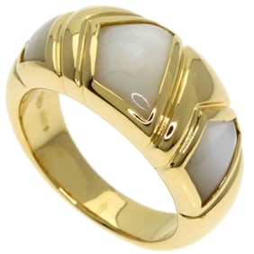 BVLGARI White Shell Ring in 18K Yellow Gold for Women