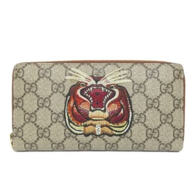 Gucci 456863 Tiger GG Supreme Long Wallet PVC Women's GUCCI