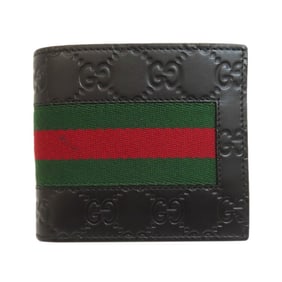 Gucci 408826 GG Signature Shima Sherry Line Bifold Wallet in Calfskin Leather for Women