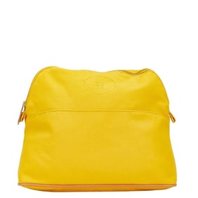 Hermes Hermès Bolide Pouch 30, small pouch, yellow canvas and leather, women's.