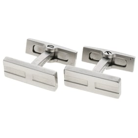 Hermes HERMES Cufflinks H Motif Metal Matte Silver T-158901