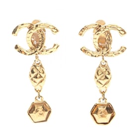 CHANEL Coco Mark Earrings, Gold Plated, Women's