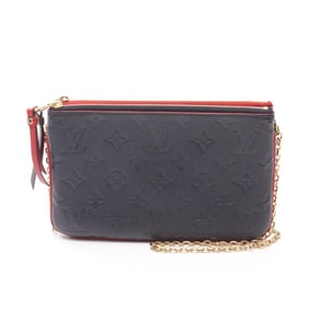 Louis Vuitton Monogram Empreinte Leather Double Zip Pochette Shoulder Bag, Navy/Red, M63916