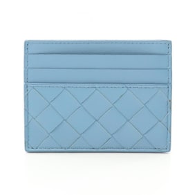 Bottega Veneta Intrecciato Card Case, Leather, Accessory, Men's/Women's, Blue