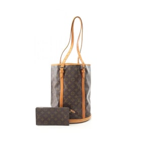 Louis Vuitton Bucket GM Shoulder Bag, PVC-Coated Canvas and Leather, Monogram, Women's, Brown,