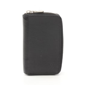 Louis Vuitton Zippy Coin Purse, Taiga Leather, Men's, Black, M30511