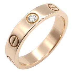 Cartier Mini Love Ring, 1PD, Diamond, 18K Pink Gold, Women's, Clear/Gold, B4050700