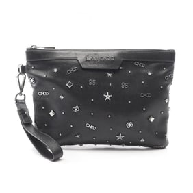 JIMMY CHOO Leather Clutch Bag, Women's, Black