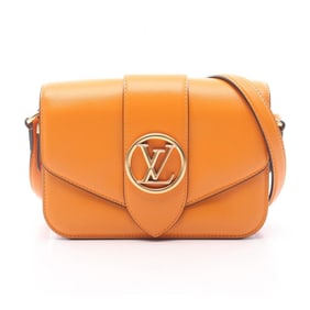 Louis Vuitton LV PONT 9 Shoulder Bag in Calfskin Leather, Orange, M55946