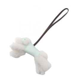 Hermes Hermès Anjo Milo Buddy Charm, Mouton Leather, Women's, Green/Brown/Vert Peppermint Chocolate