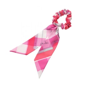 Hermes Hermès Bella Mors et Gourmettes Silk Scrunchie Accessory for Women, Pink/Multicolor