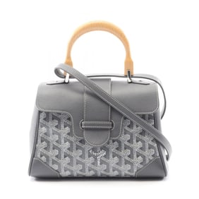 Goyard Saigon Mini Handbag, PVC-Coated Canvas and Leather, Women's, Gray/Multicolor,