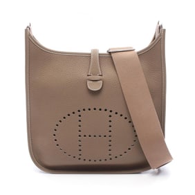 Hermes Hermès Evelyn 3 Trois PM Etoupe Shoulder Bag in Taurillon Clemence Leather, Brown, for Women
