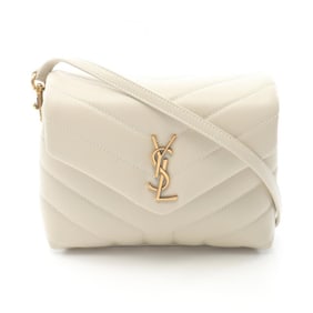 Yves Saint Laurent Saint Laurent Paris LOULOU TOY Leather Shoulder Bag, Women's, Ivory,