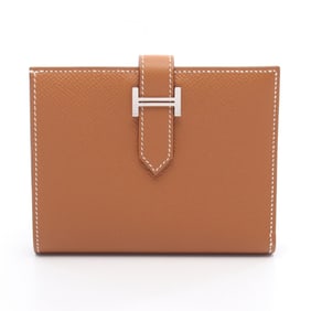 Hermes Hermès Bearn Compact Bifold Wallet in Calfskin Leather (Veau Epsom Leather) for Women, Brown