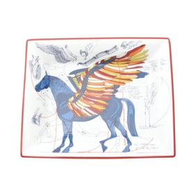 Hermes Hermès Vid Poche Pegasus Ashtray, Ceramic, Men's/Women's, White/Multicolor