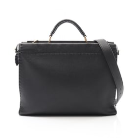 Fendi Peekaboo Fit Business Bag, Leather, Men's, Black, 7VA406