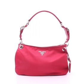 Prada TESSUTO+SOFT CA Shoulder Bag in Nylon and Leather, Pink