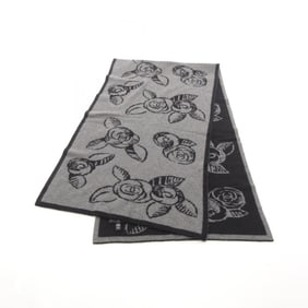 CHANEL Coco Mark Scarf/Scarf/Stole Cashmere Women's Black/Gray