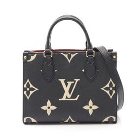 Louis Vuitton On the Go PM Two-Tone Handbag in Monogram Empreinte Leather, Black/Beige, M45659